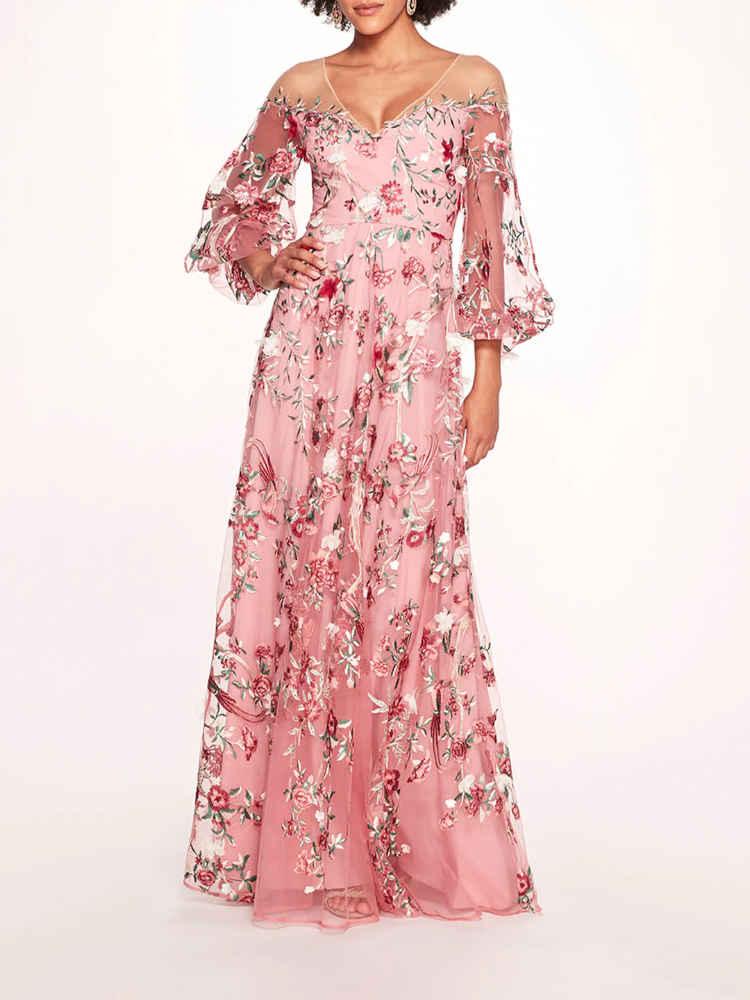 Off Shoulder Illusion Gown