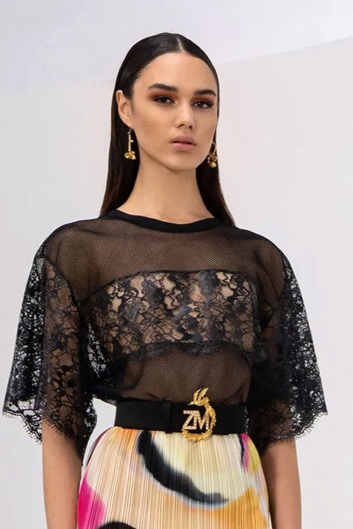 Lacquered Lace Top