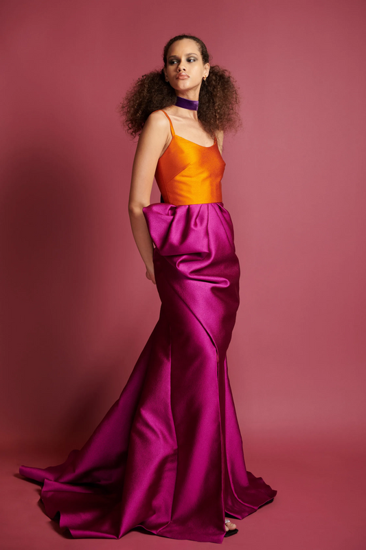 Pebbled Barathea Gown