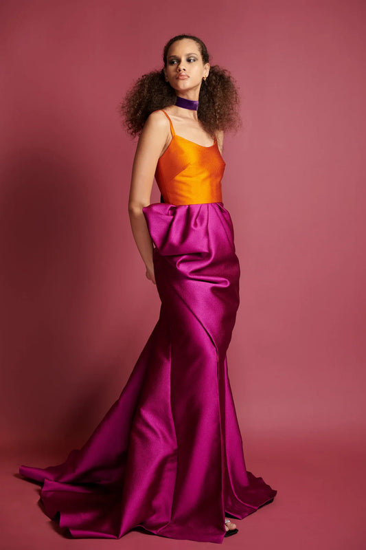 Pebbled Barathea Gown