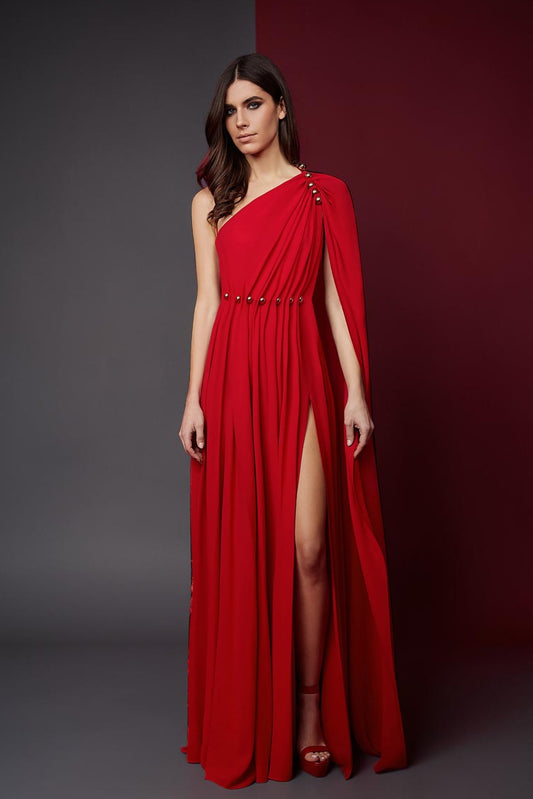 One Shoulder Draped Gown