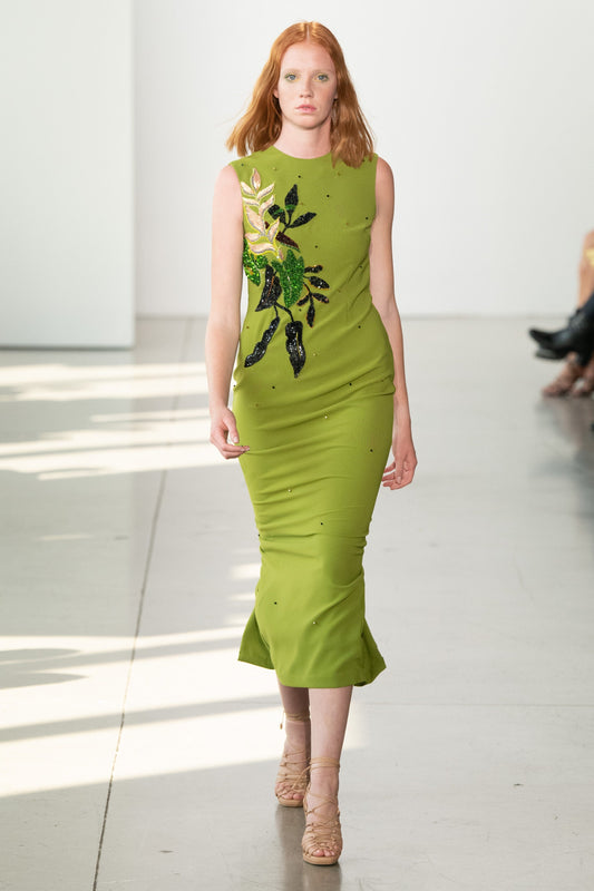 Moss Crepe Midi Dress