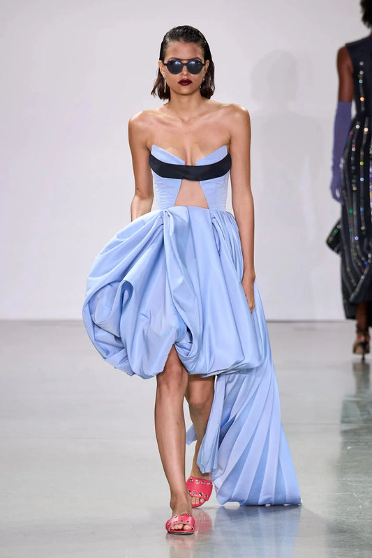 Strapless Faille Pouf Dress