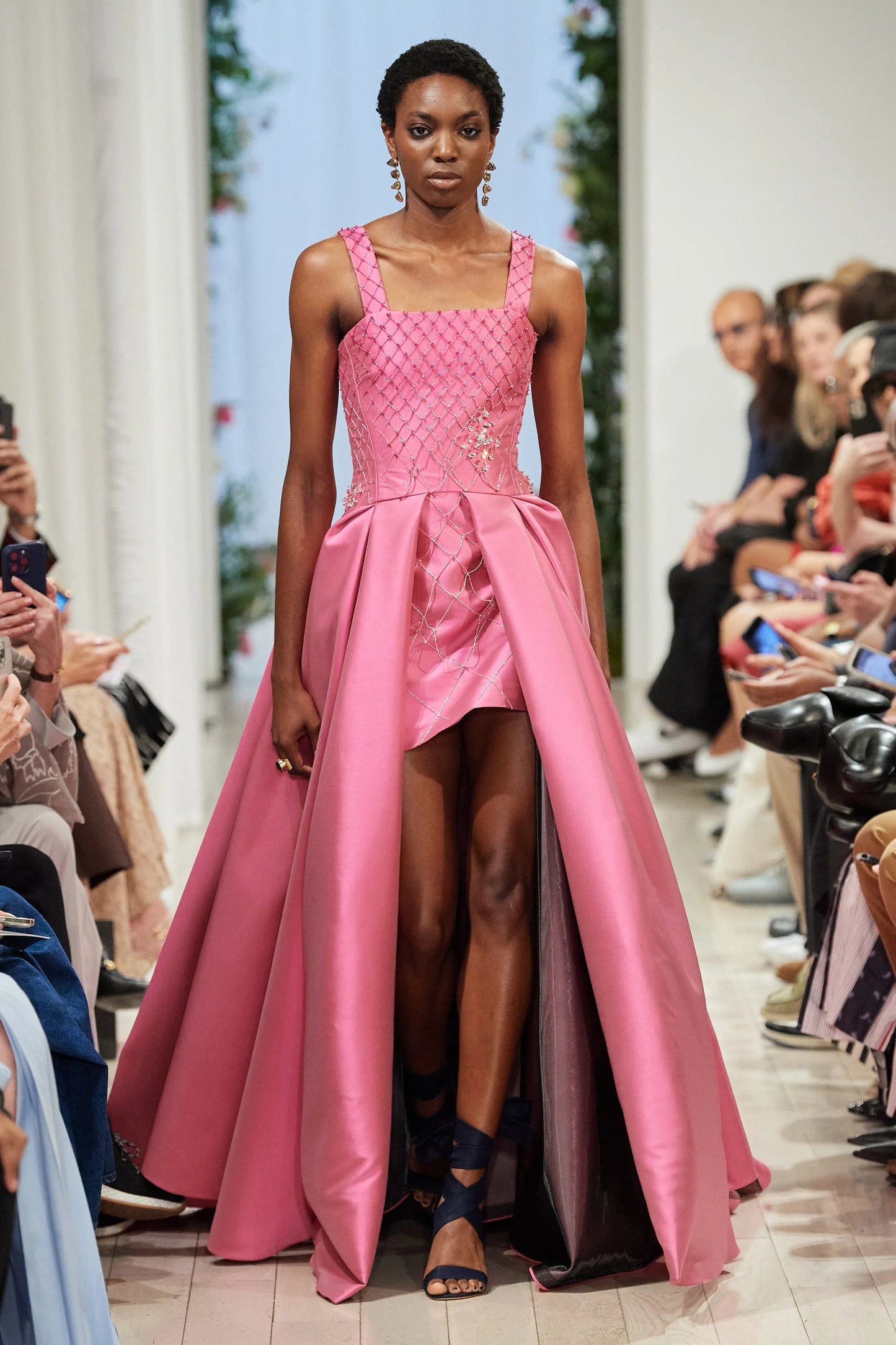 High Low Crystal Lattice Gown
