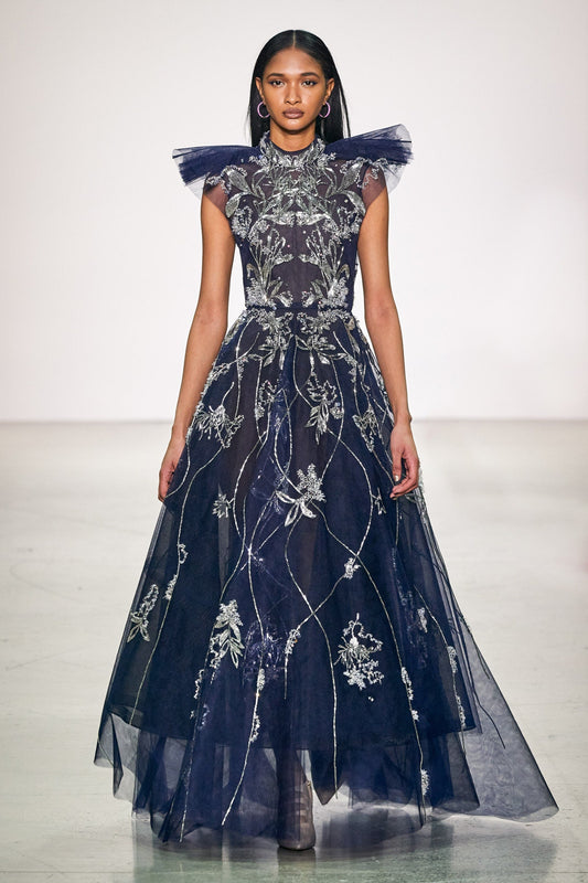 Navy Tulle Gown