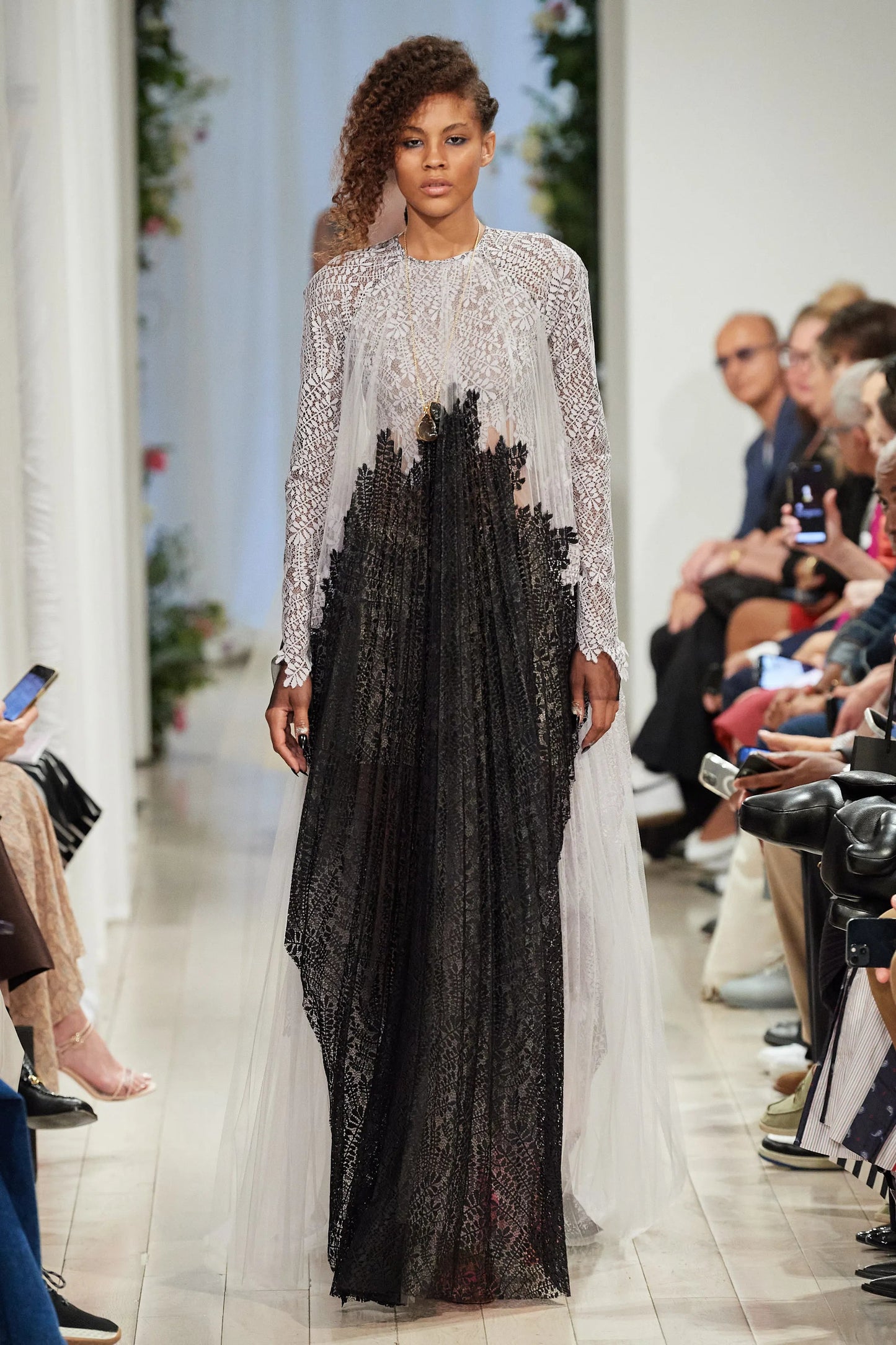 Locust Leaf Lace & Tulle Gown