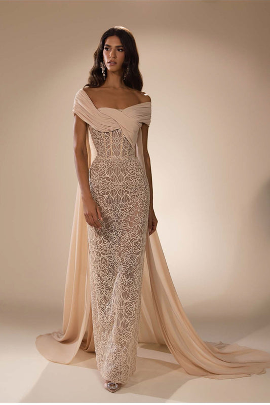 Embroidered Lace Gown