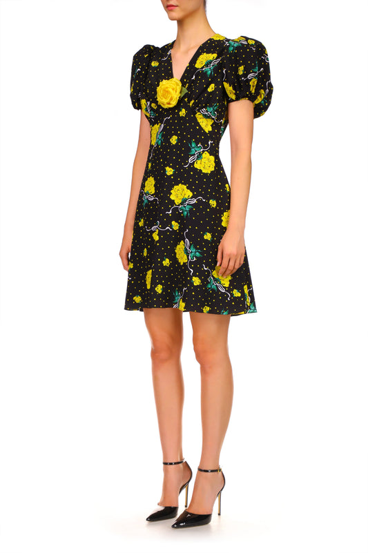 Short Sleeve Printed Mini Dress