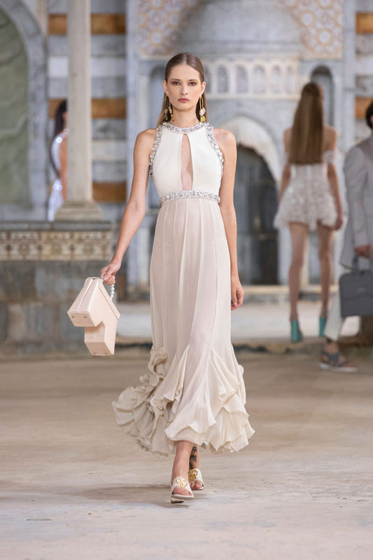 Crepe and Beaded Dress