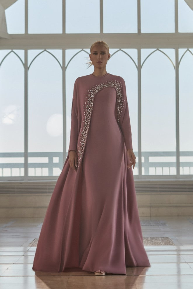 Flowing Cape Gown