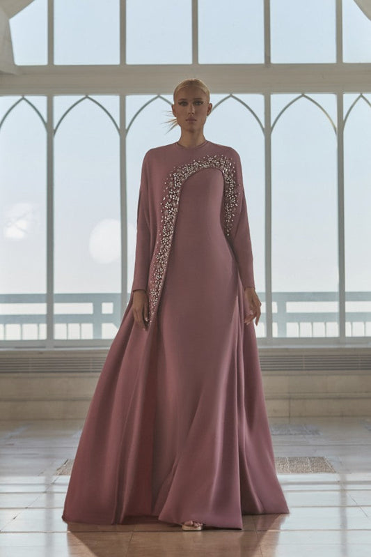 Flowing Cape Gown