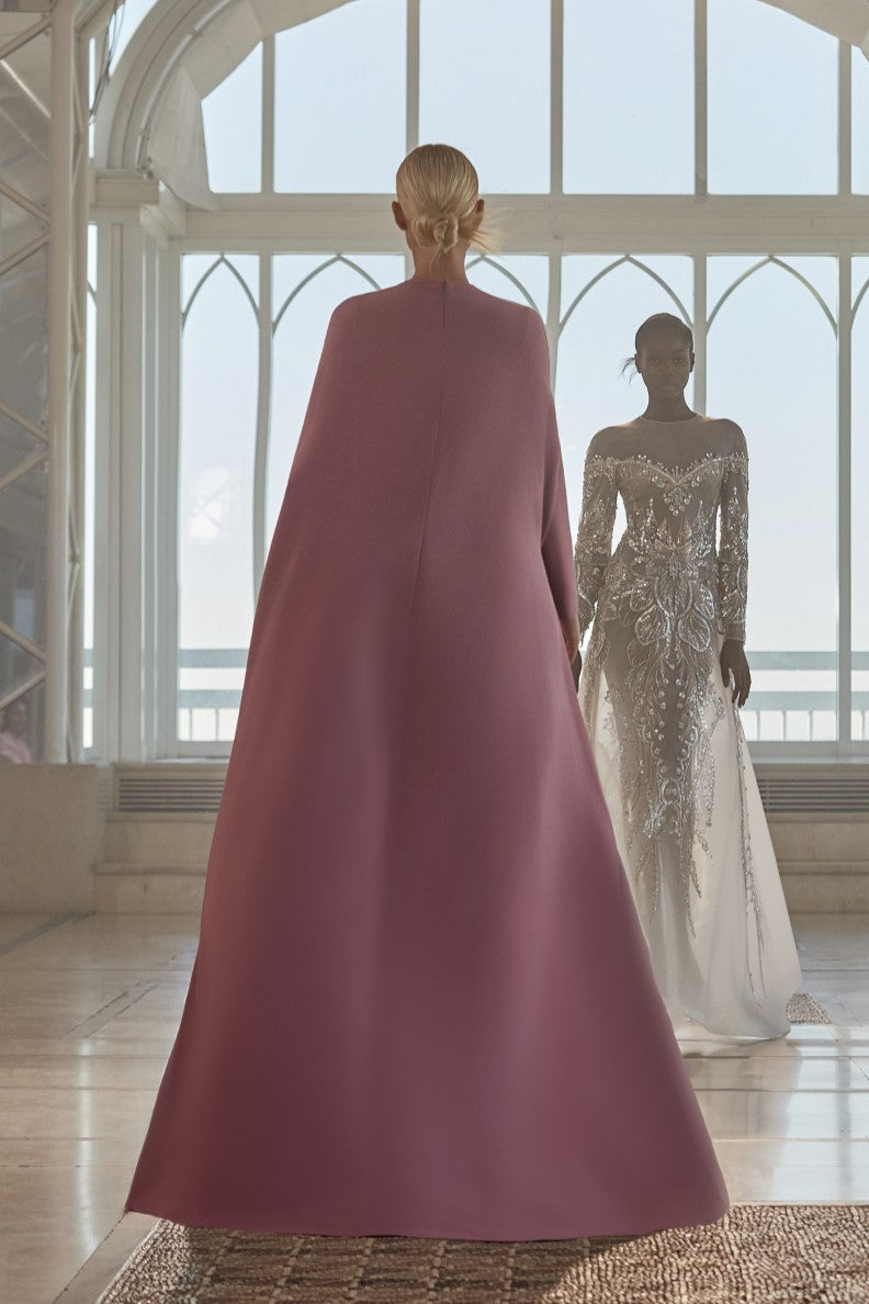 Flowing Cape Gown