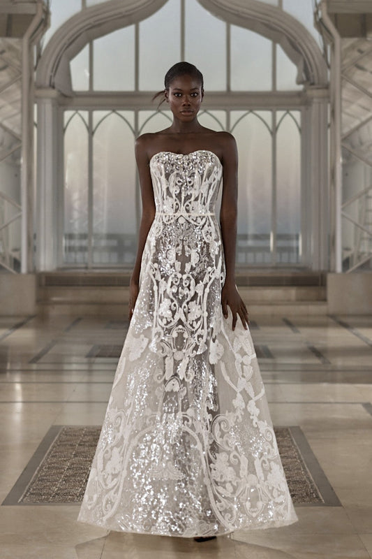 Strapless Lace Gown