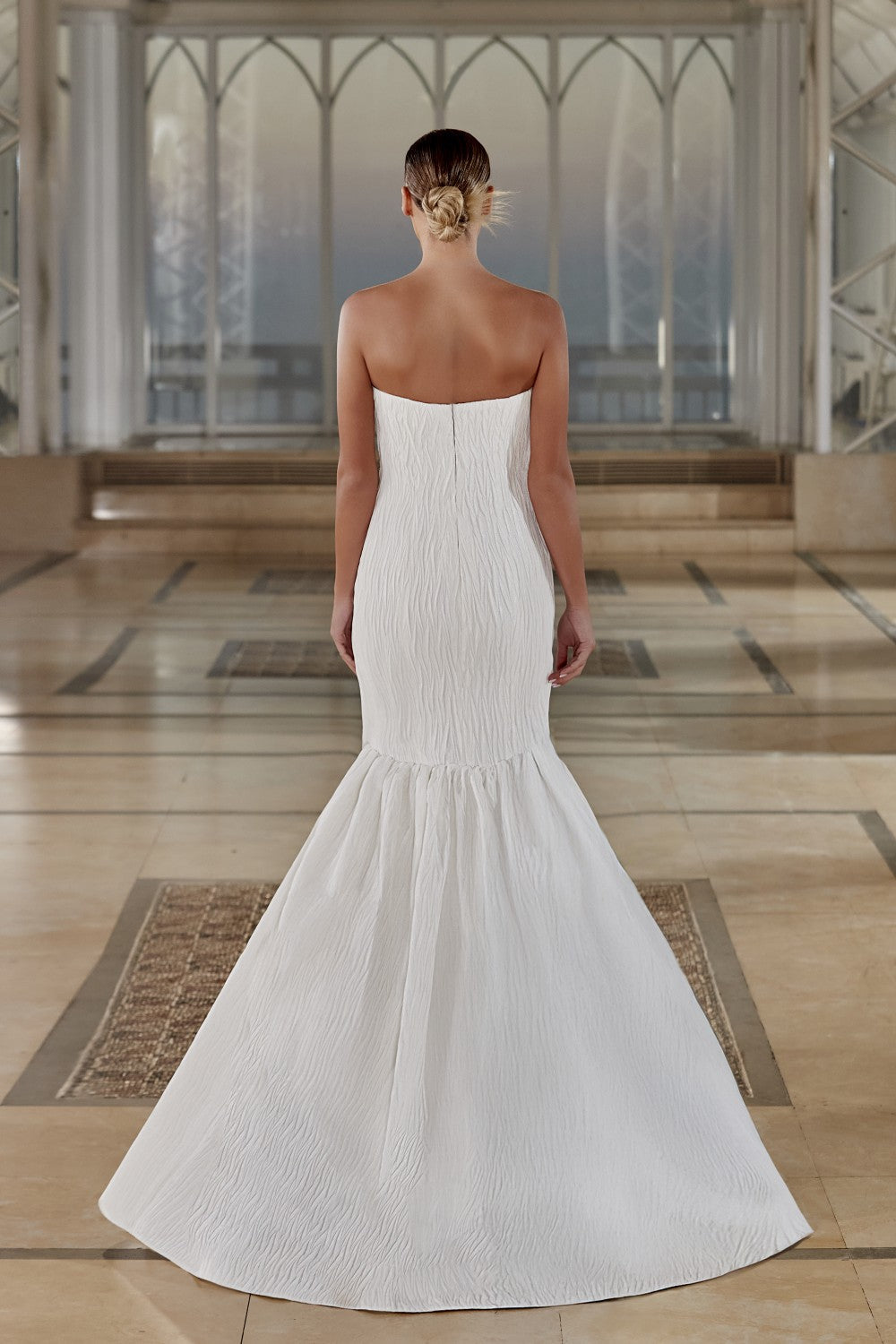 Pleated Crepe Gown