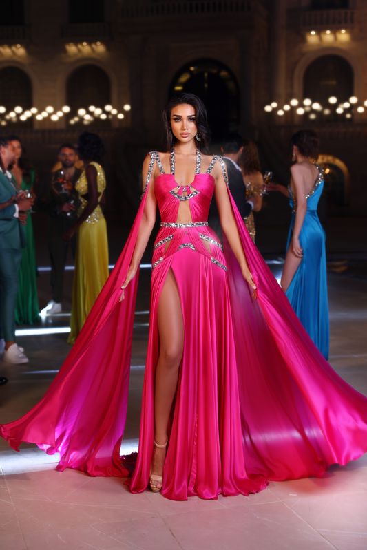 Cutout Satin Gown