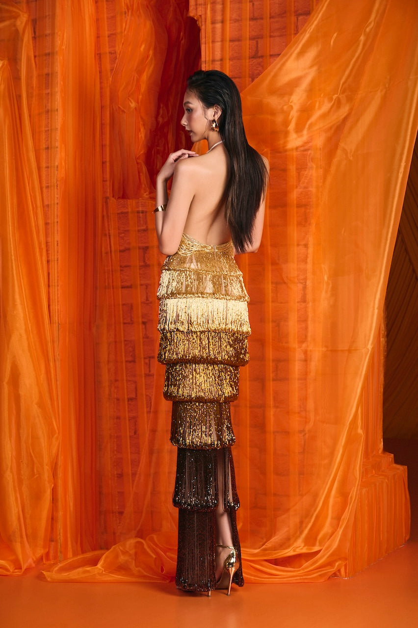 Ombre Halter Gown