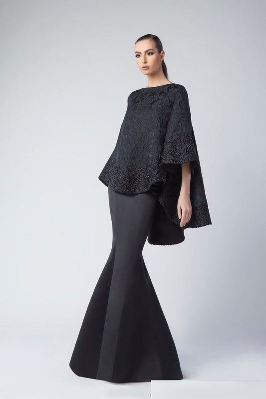 Black 2-Piece Evening Gown
