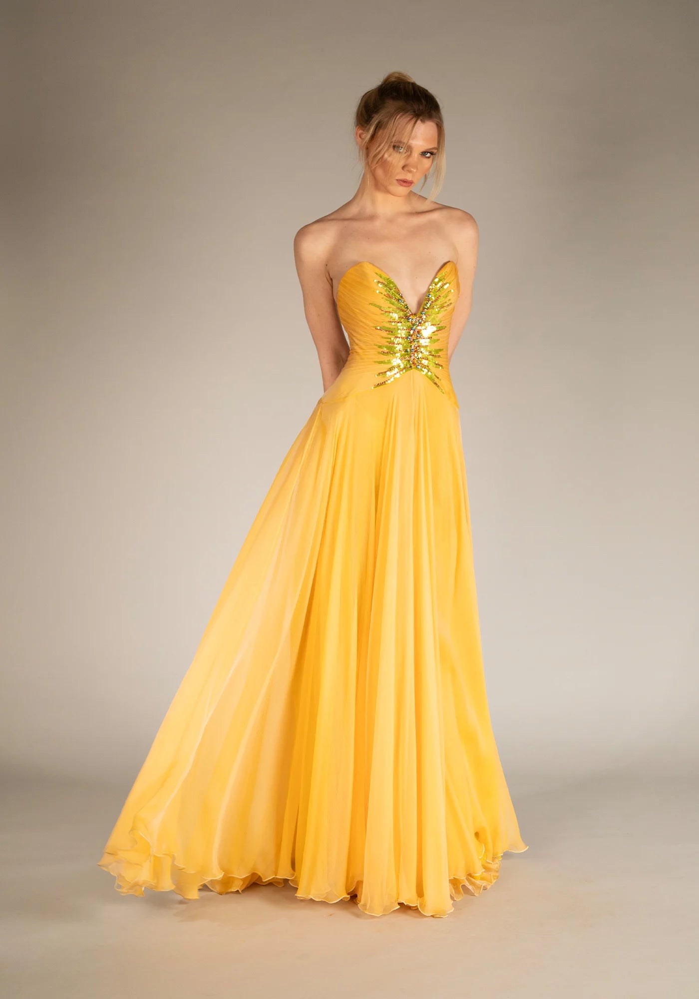 Strapless Chiffon Dress