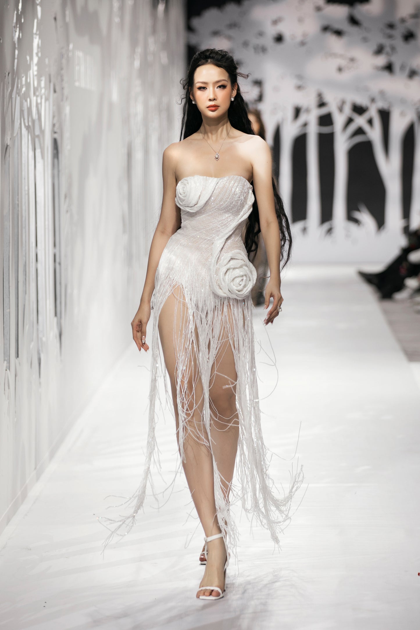Nova Crystal Bead Midi Dress