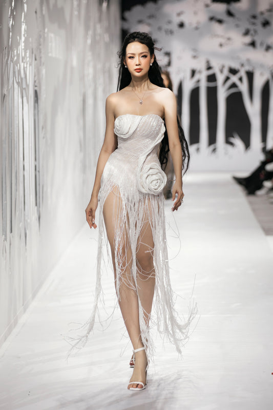 Nova Crystal Bead Midi Dress