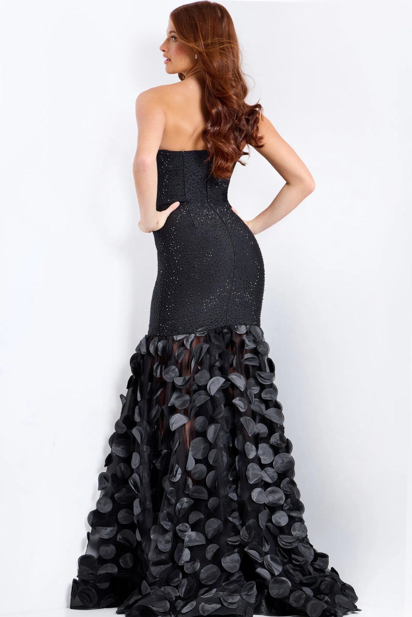 Strapless Beaded Mermaid Gown