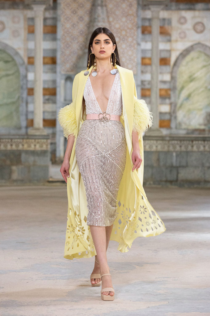 Midi Dress with Cape