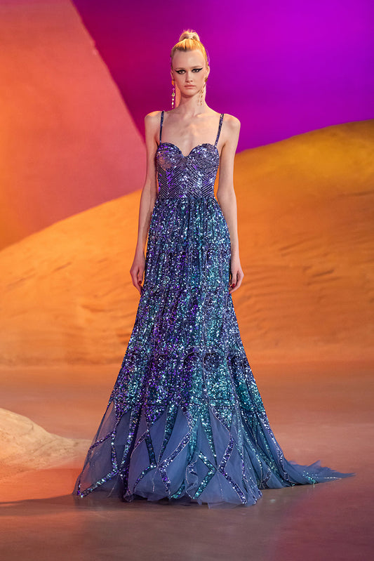 Sweetheart Corset Beaded Gown