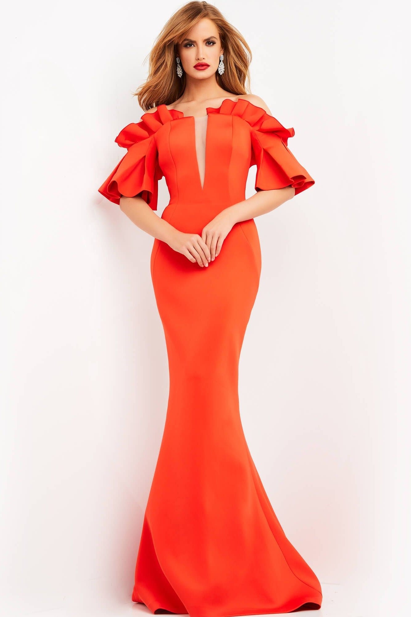 Off the Shoulder Short Sleeve Gown