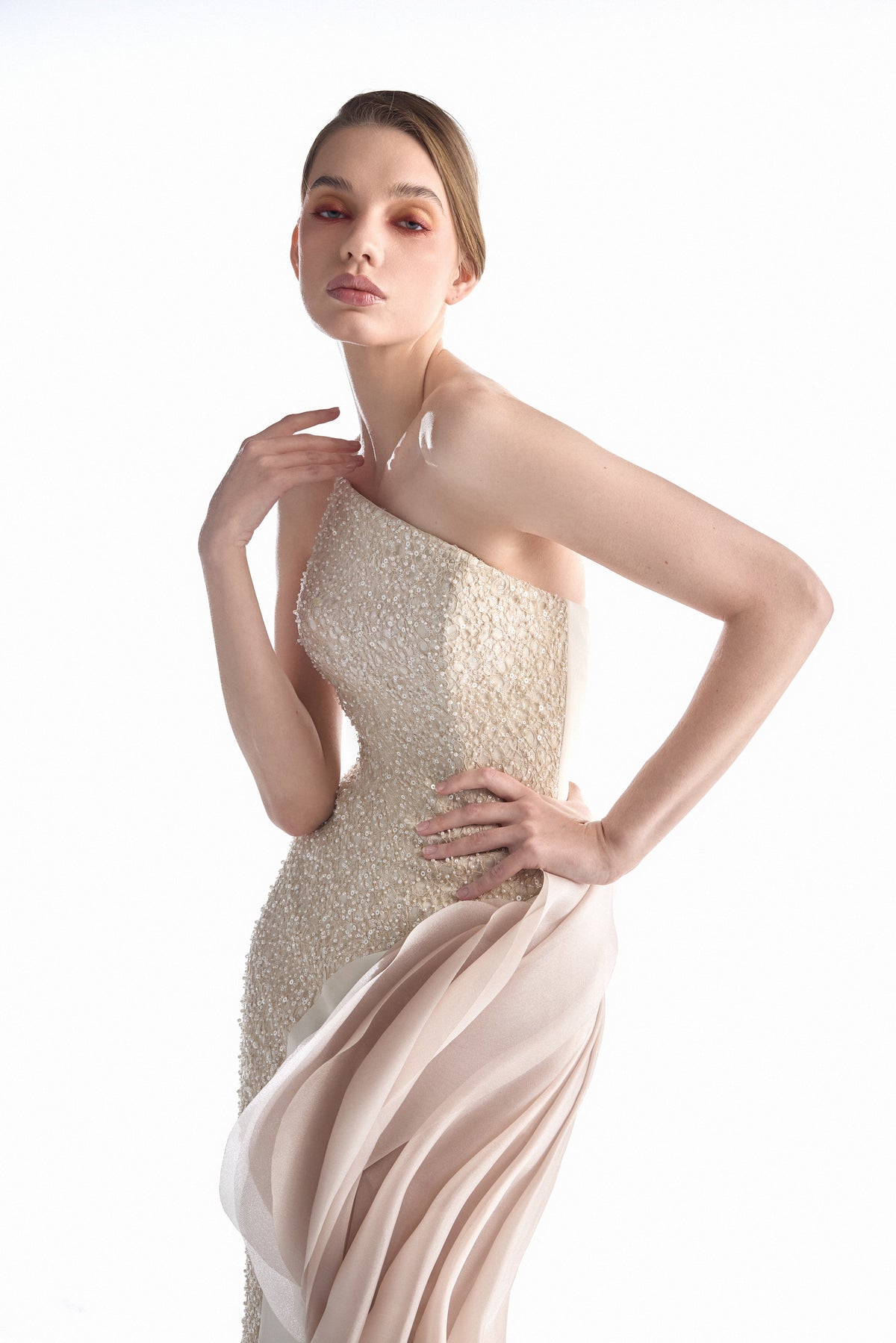Nude Sillage Mermaid Gown