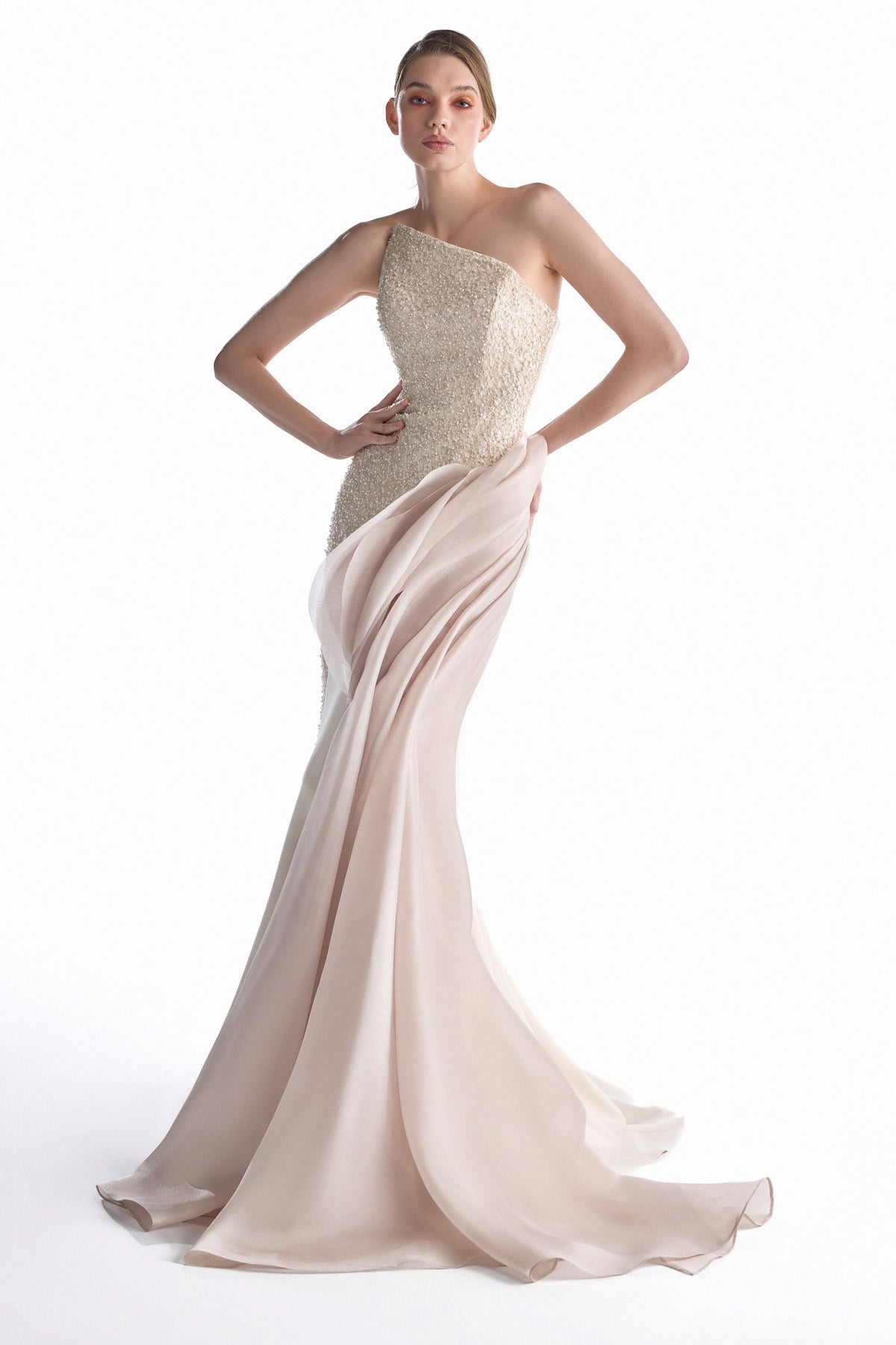Nude Sillage Mermaid Gown