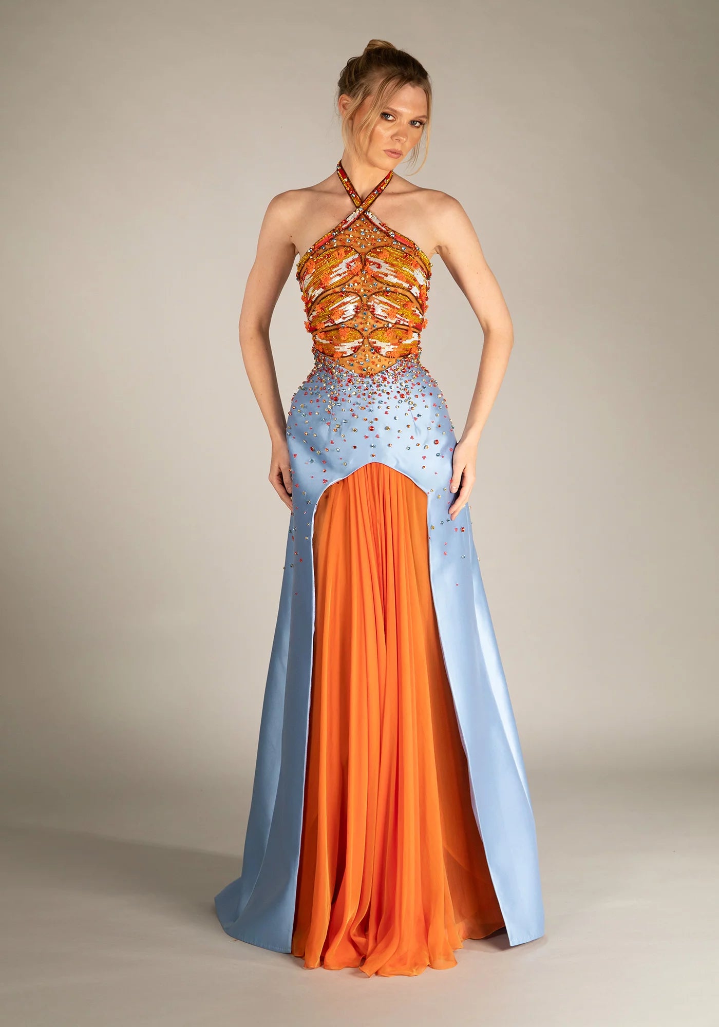 Sleeveless Halter Dress