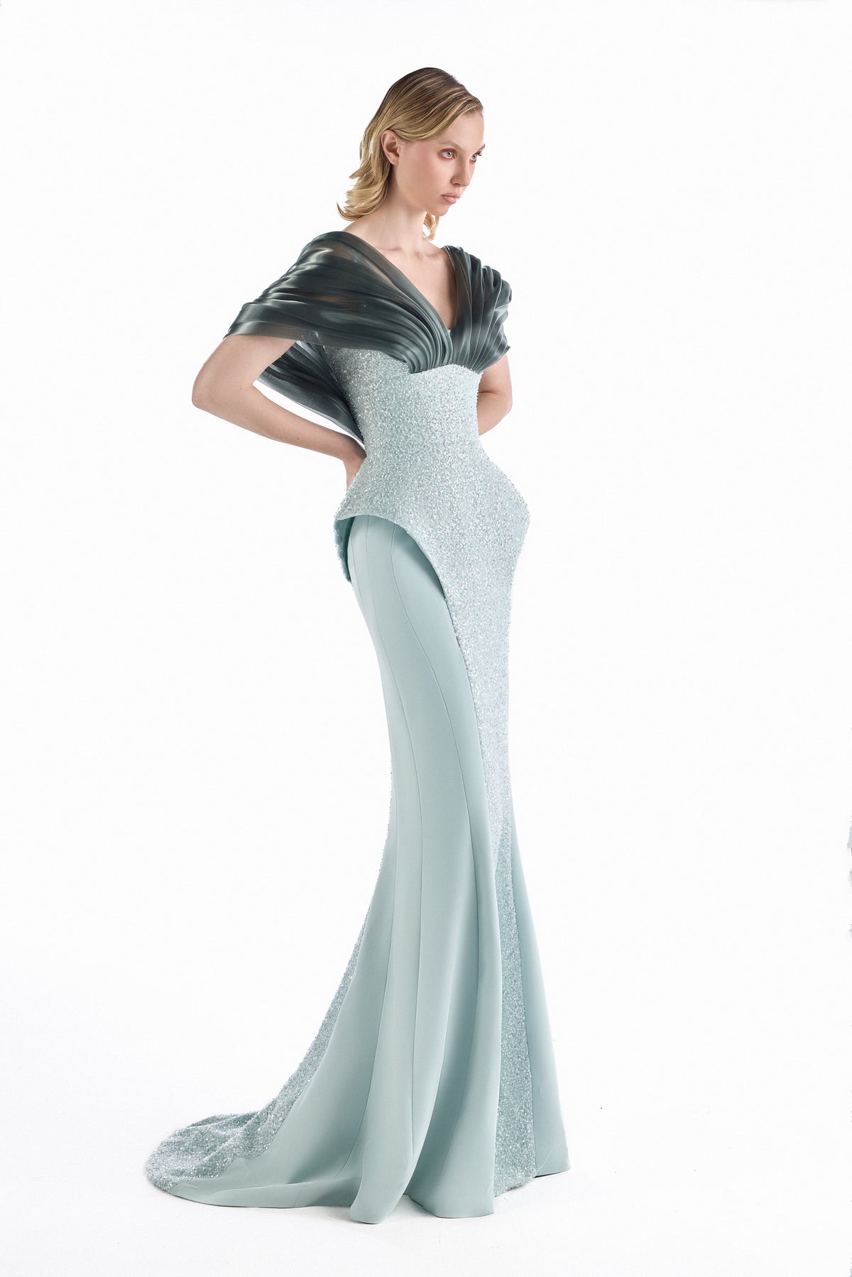 Frosted Prism Mermaid Gown