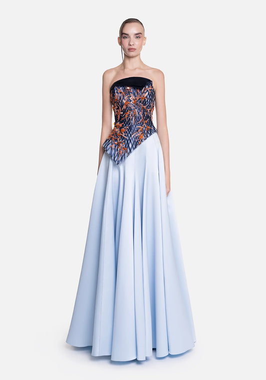 Strapless Organza Gown