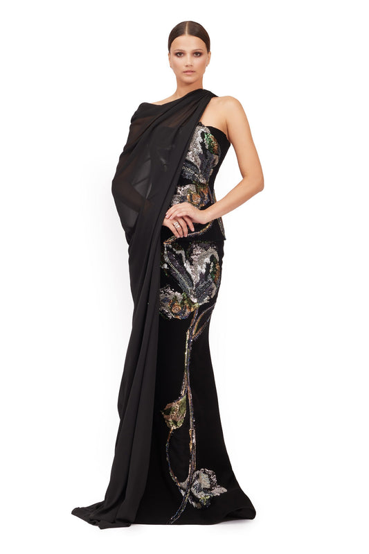 Long Mermaid Skirt with Corset and Cape