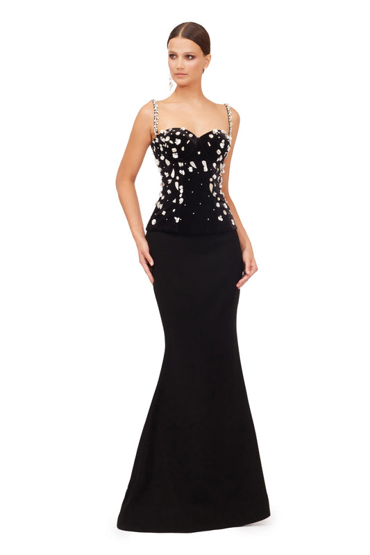 Long Mermaid Skirt with Velvet Corset