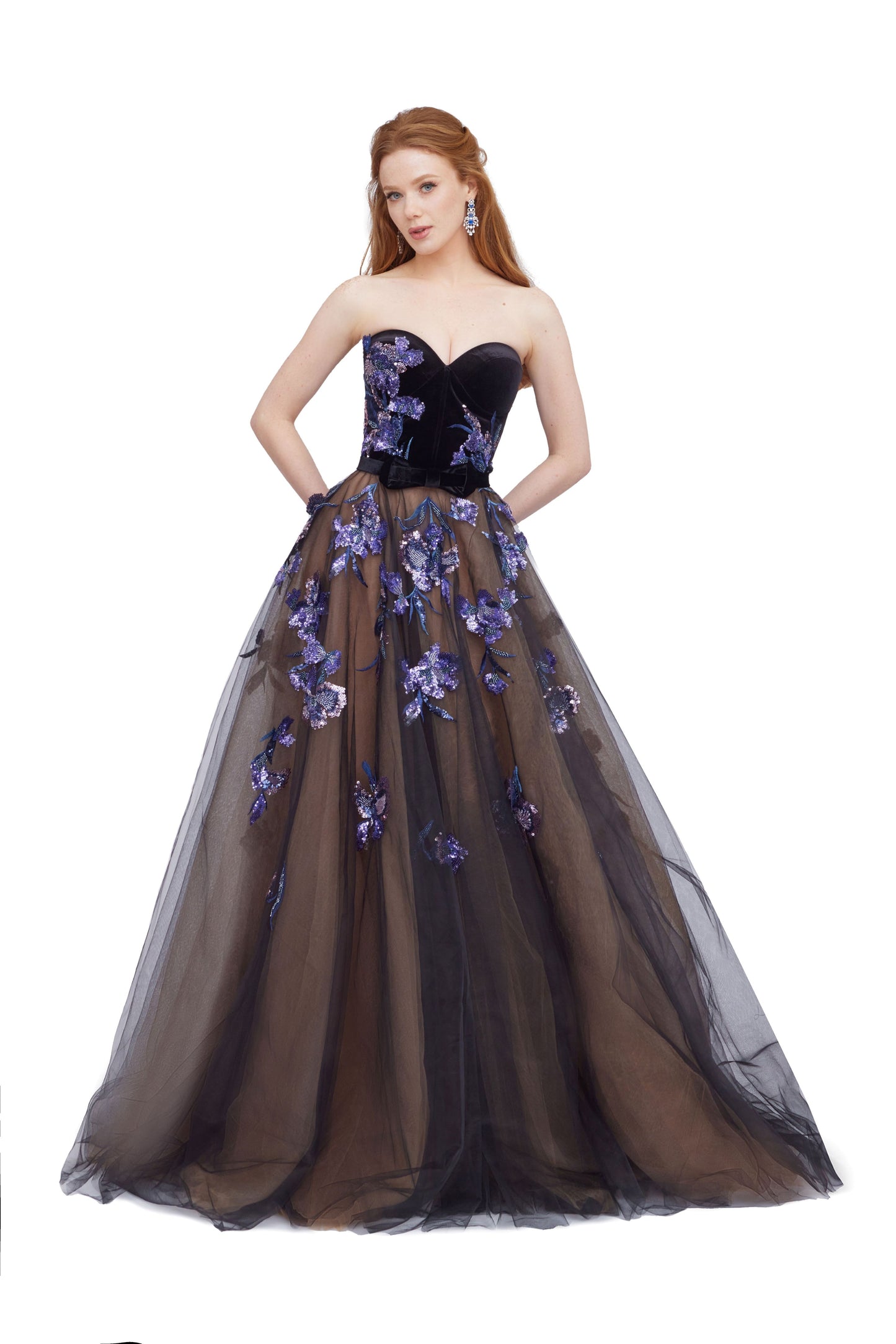 Tulle Ball Gown with Velvet Corset