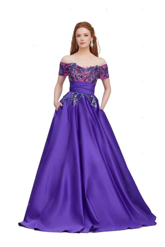 Satin Ball Gown with Corset