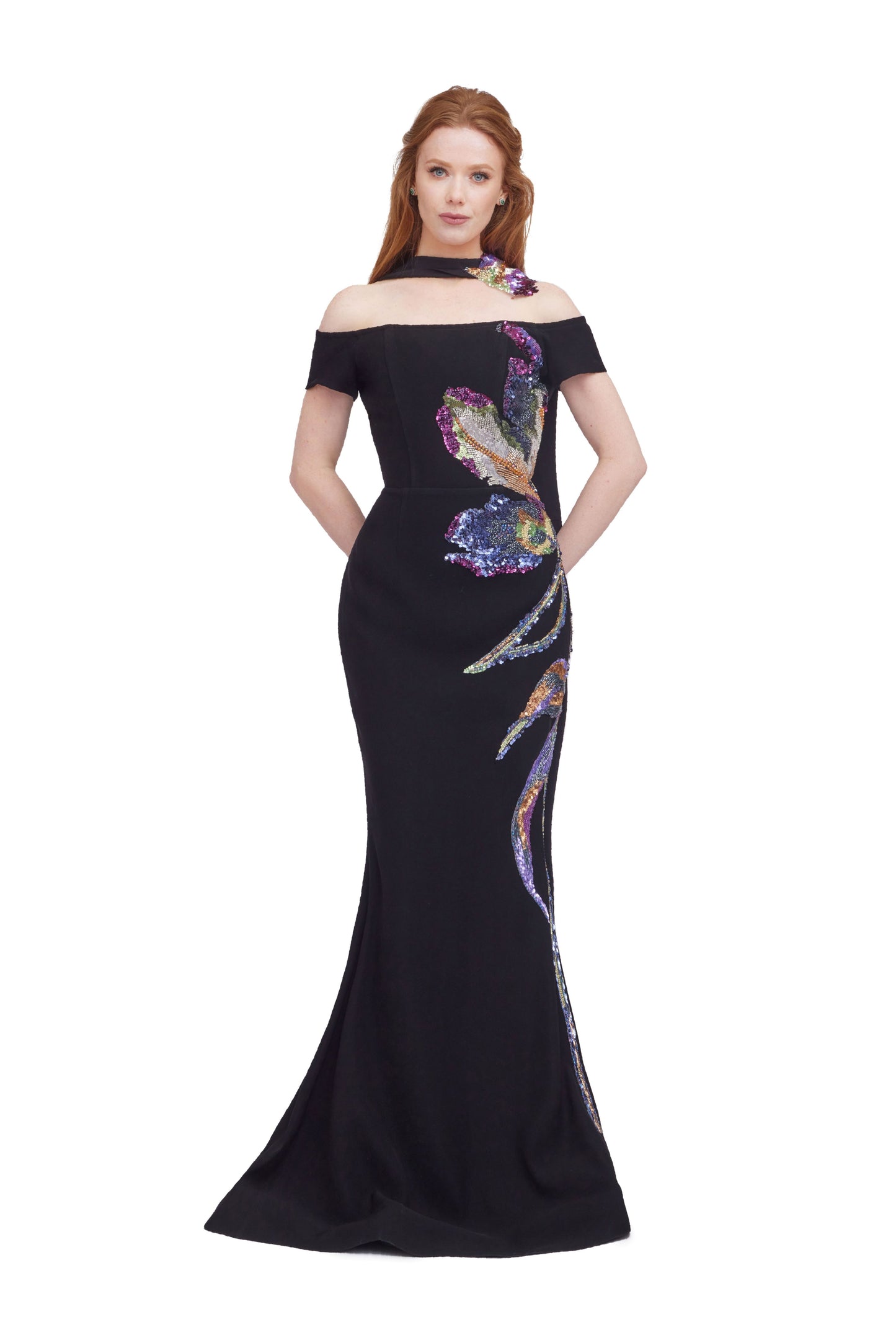 Embroidered Mermaid Gown with Corset