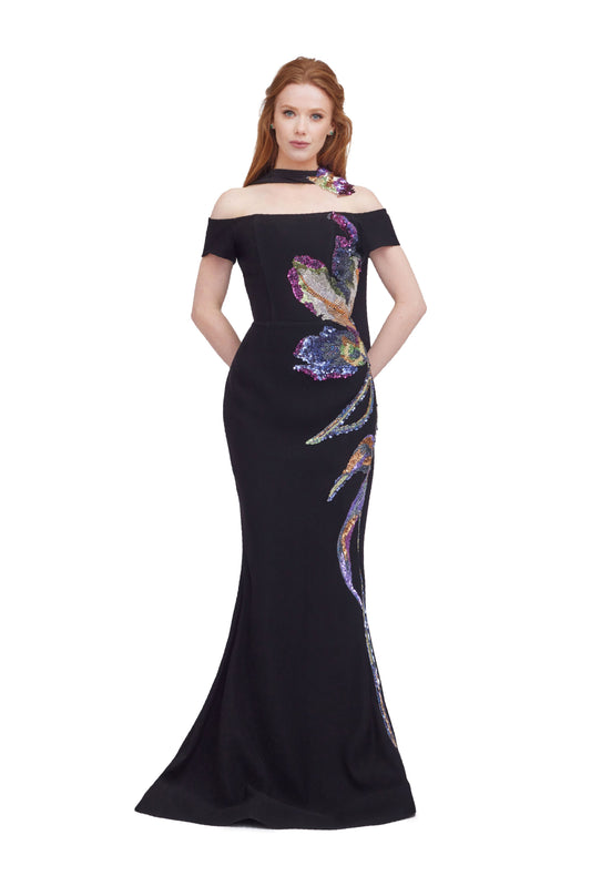 Embroidered Mermaid Gown with Corset