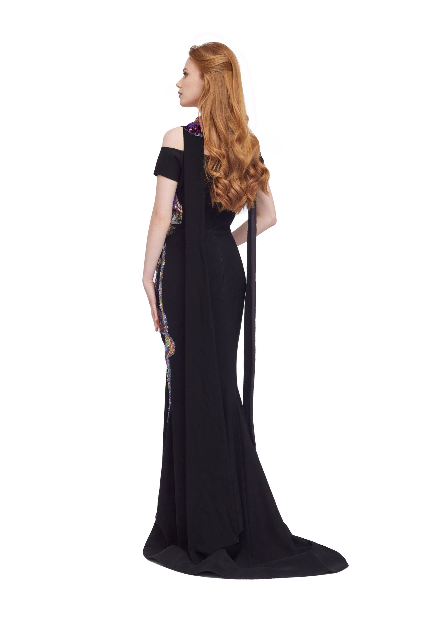 Embroidered Mermaid Gown with Corset