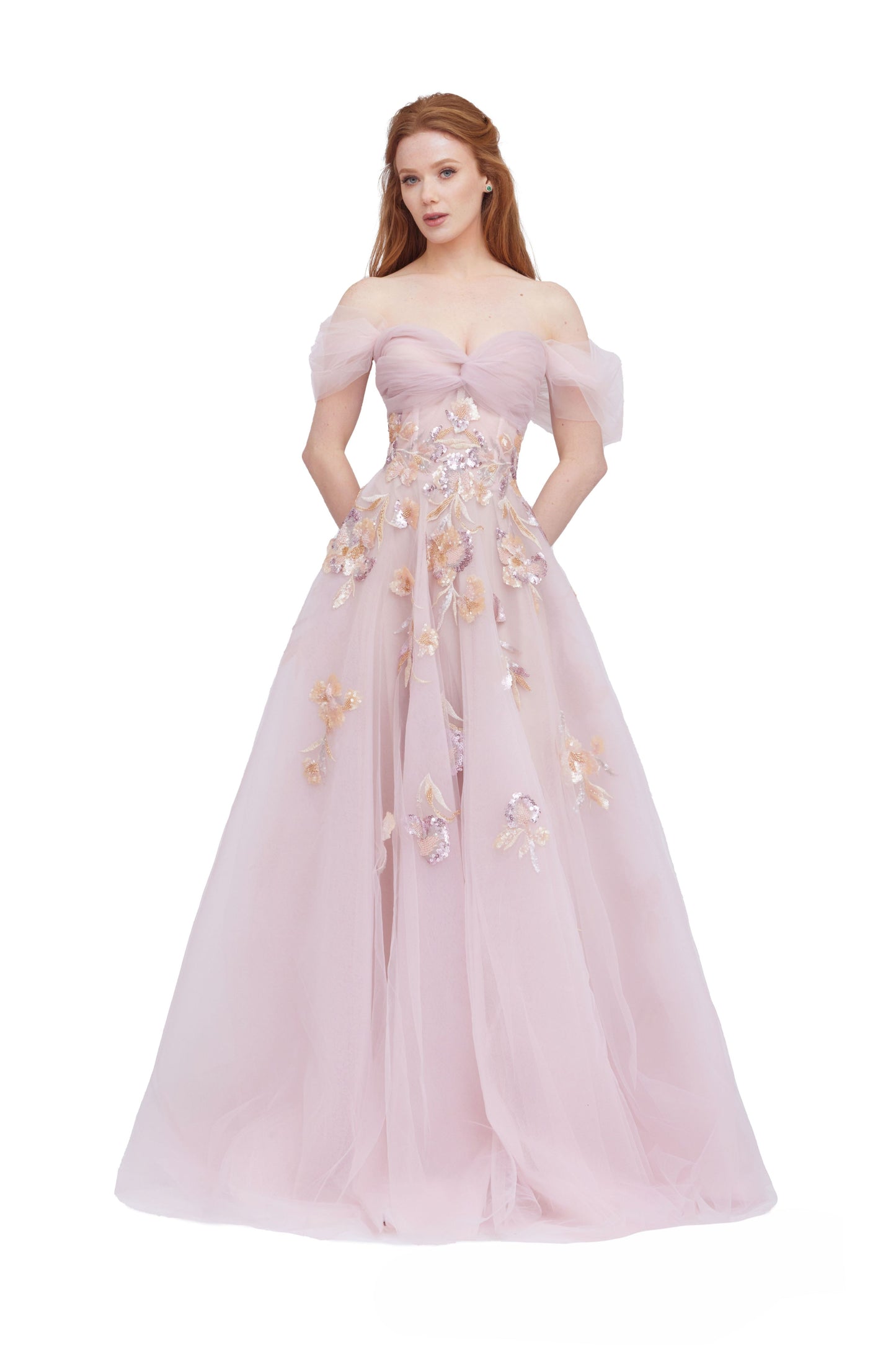 Tulle Embroidered Ball Gown