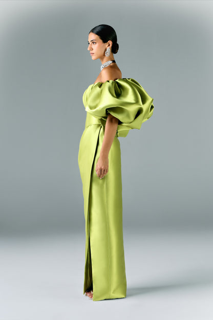 Mikado Structured Off Shoulder Dress