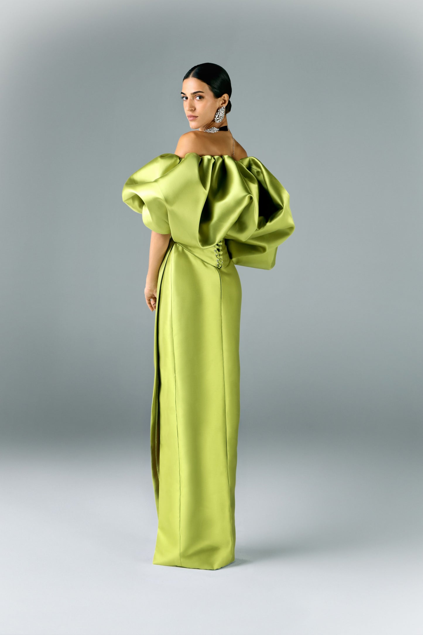 Mikado Structured Off Shoulder Dress