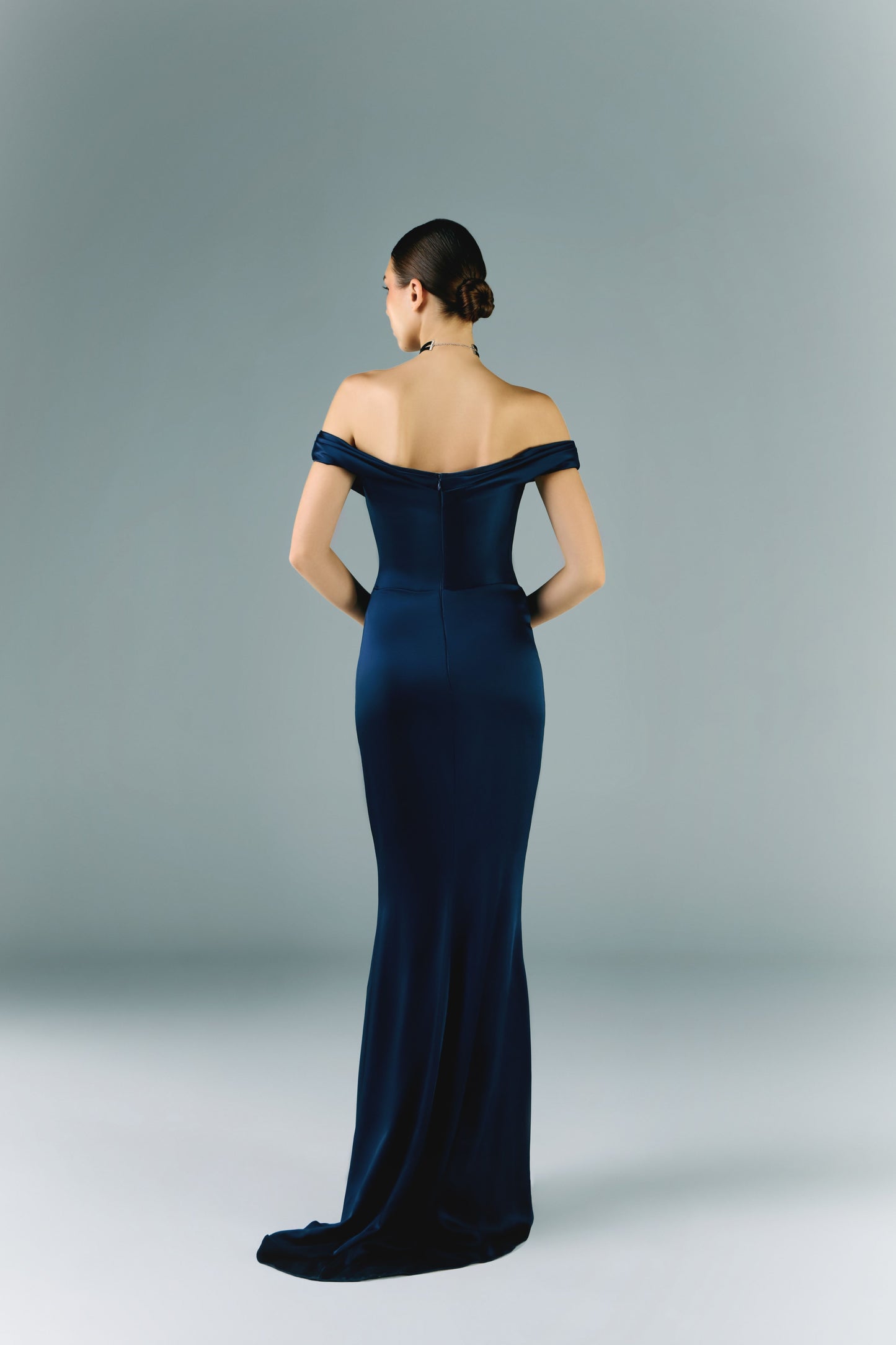 Long Off Shoulder Draped Dress