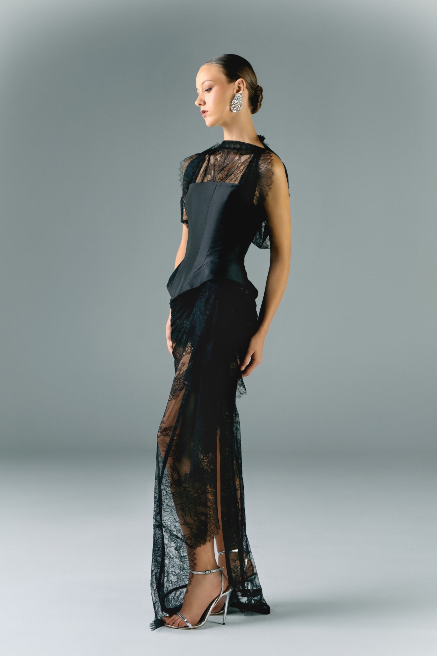 Lace Dress With Mikado Corset