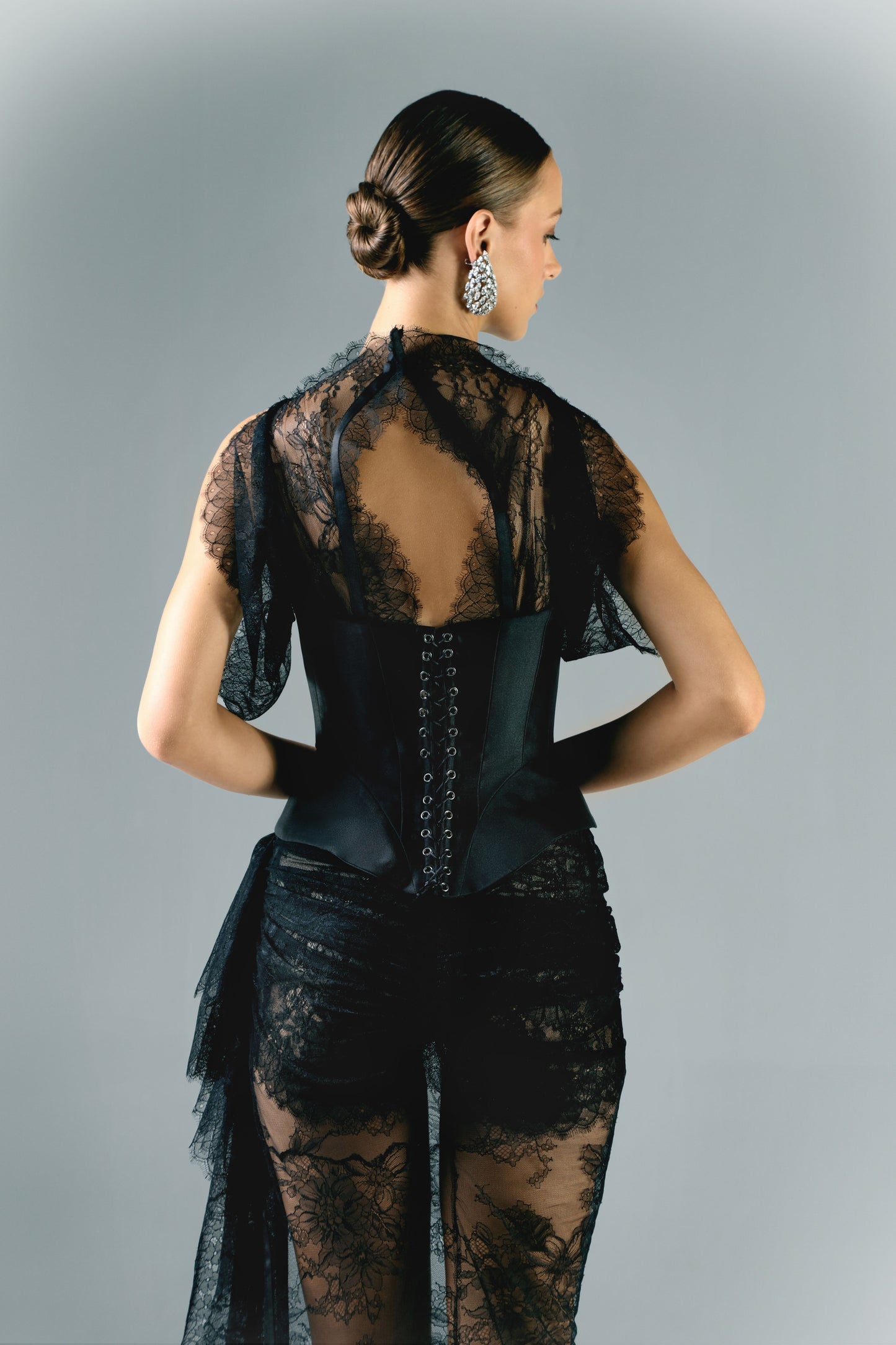 Lace Dress With Mikado Corset