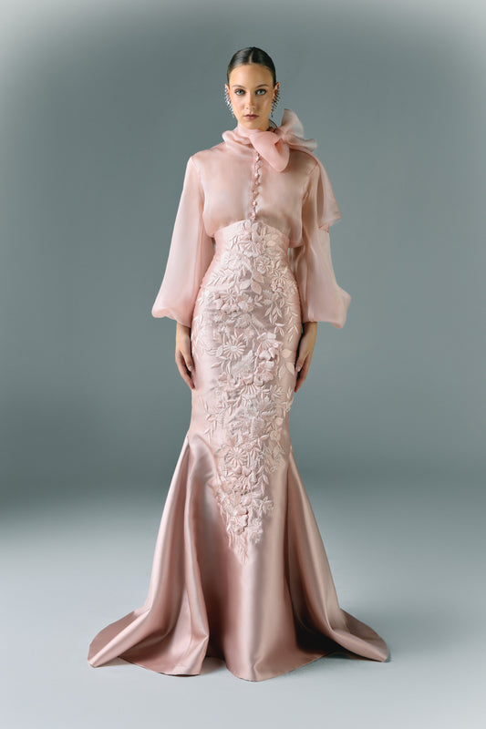 Long Sleeve Muslin Shirt With Long Skirt