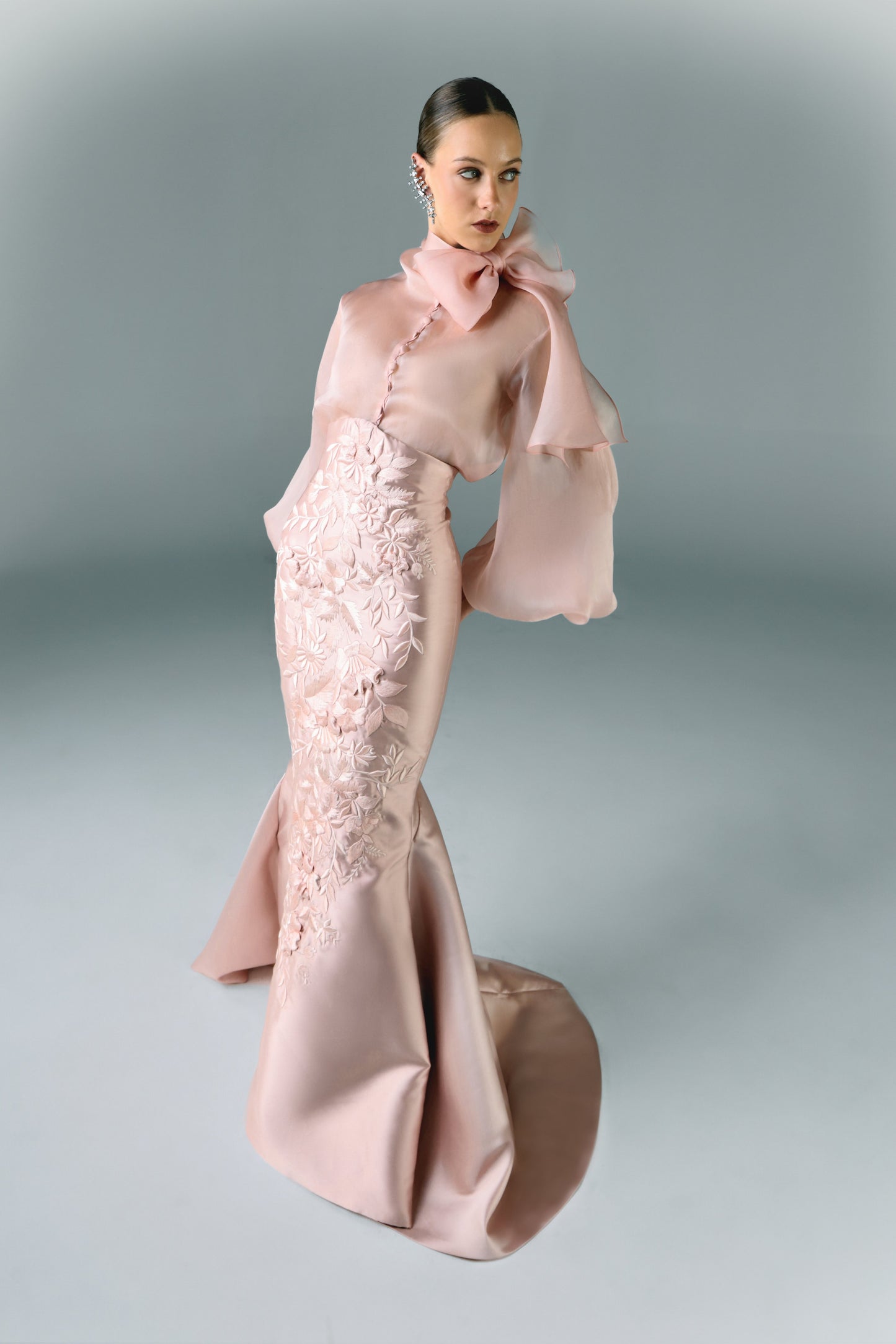 Long Sleeve Muslin Shirt With Long Skirt