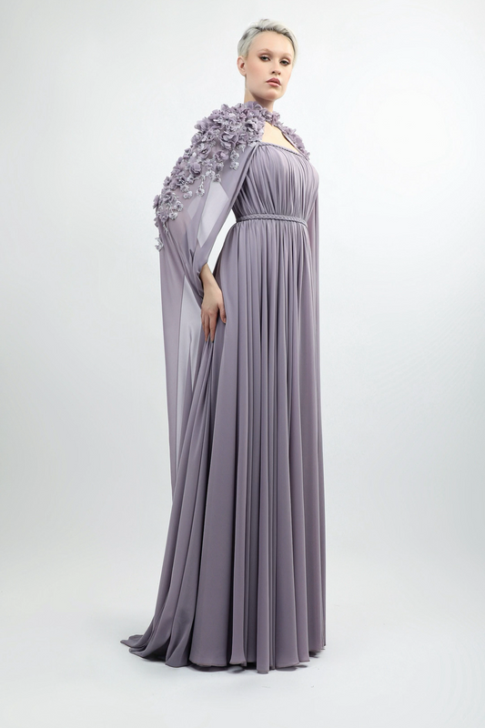 Strapless Embroidered Gown