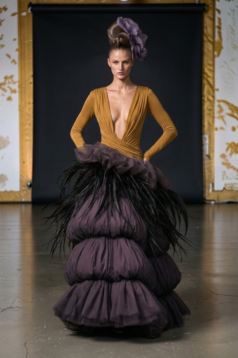 Long Sleeve Evening Gown